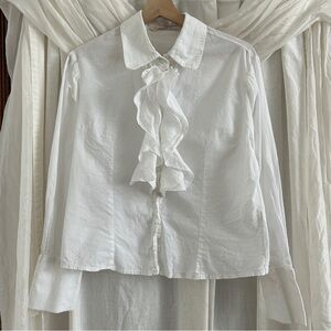 Vintage Y2K 100% Cotton Ruffle Blouse